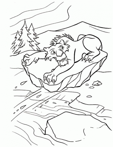 Diego On a Piece Of Ice  coloring page image