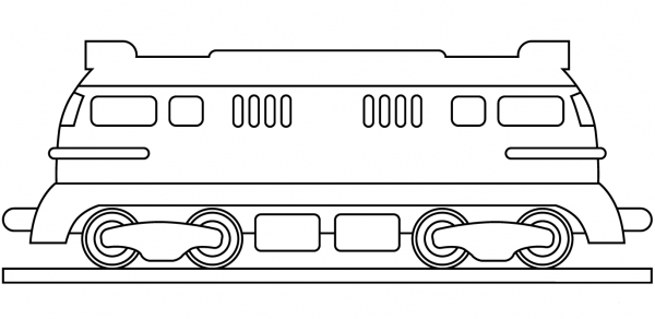 Diesel Locomotive coloring page image
