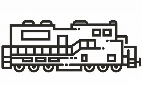 Diesel Locomotive coloring page image