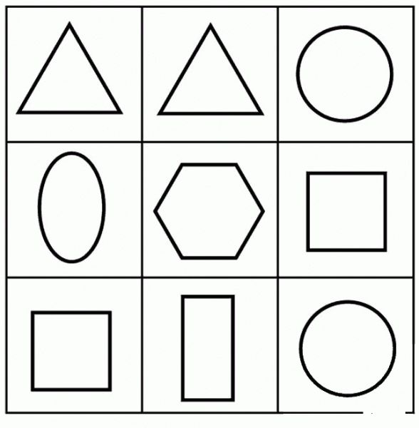 Different Shapes coloring page image