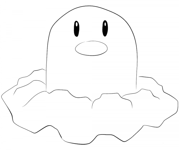 Diglett coloring page image