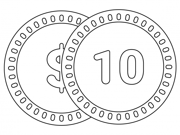 Dime coloring page image