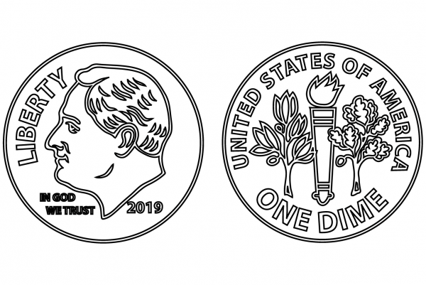 Dime coloring page image