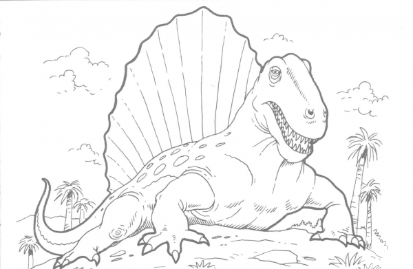 Dimetrodon Dinosaur coloring page image