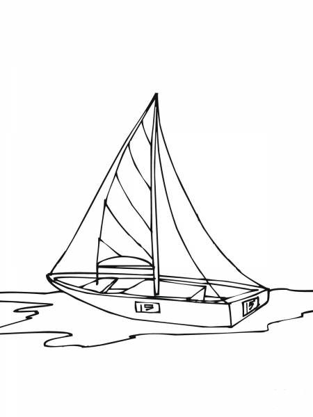 Dinghy Boat coloring page image