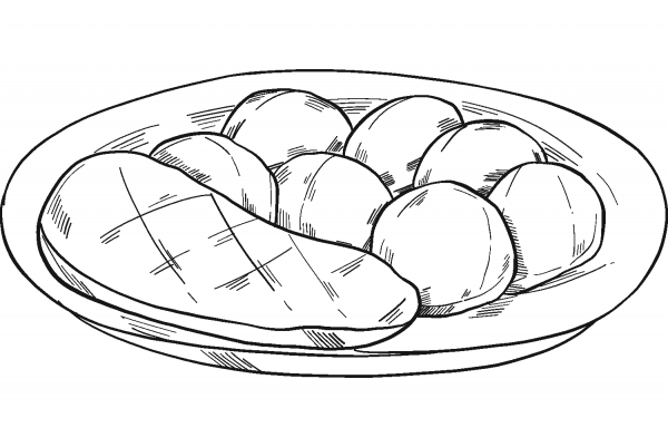 Dinner coloring page image