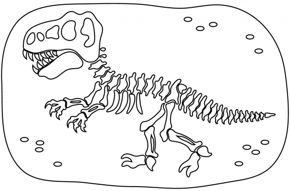 Dinosaur Fossil coloring page image