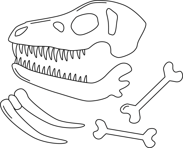Dinosaur Fossil coloring page image