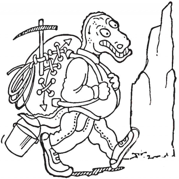 Dinosaur Hiking  coloring page image