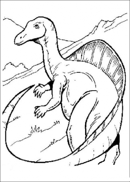 Dinosaur with a Long Tail coloring page image