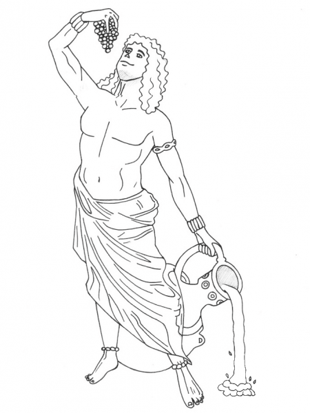 Dionysus  coloring page image