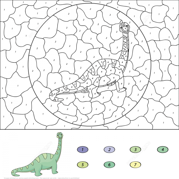 Diplodocus Color by Number image