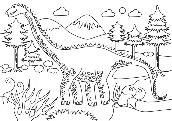 Diplodocus coloring page image