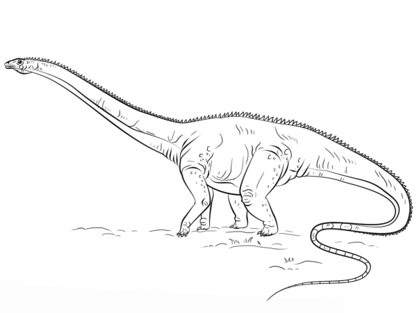 Diplodocus dino coloring page image