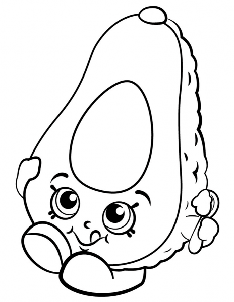 Dippy Avocado Shopkin coloring page image