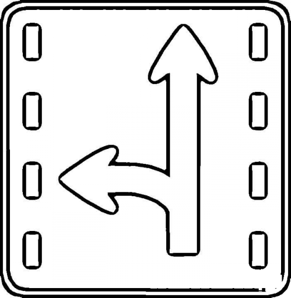 Direction Sign  coloring page image