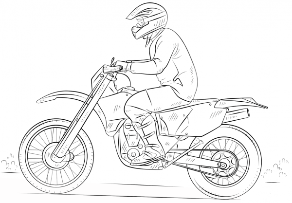 Dirt Bike coloring page image