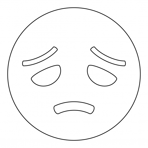 Disappointed Face coloring page image
