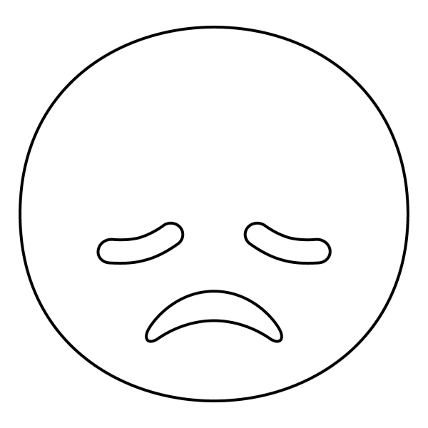 Disappointed Face Emoji coloring page image