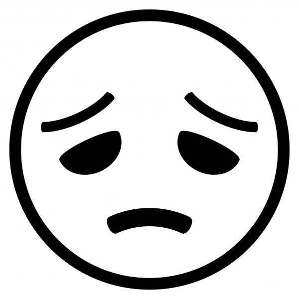 Disappointed Face Emoji coloring page image