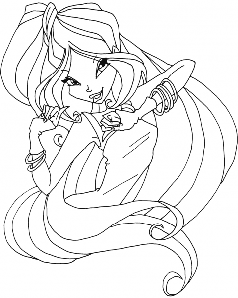 Disco Flora coloring page image