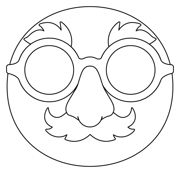 Disguised Face Emoji coloring page image