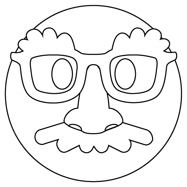 Disguised Face Emoji coloring page image