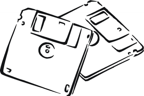 Diskettes or Floppy Disks coloring page image