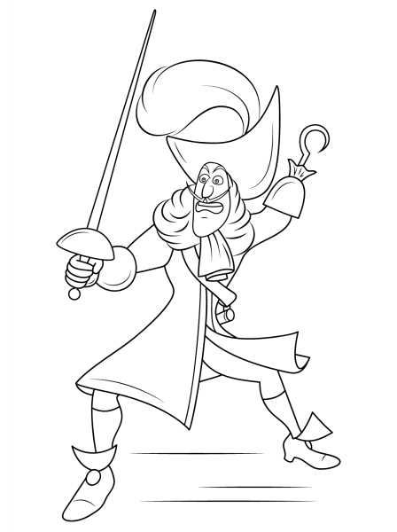 Disney Captain Hook coloring page image