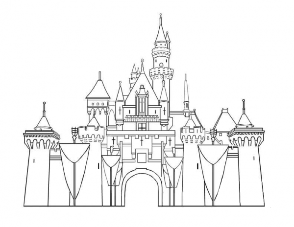Disney Castle coloring page image