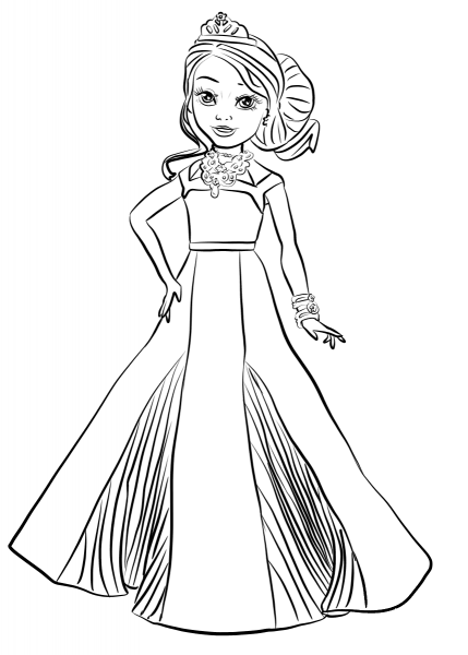 Disney Descendants Auradon Coronation Audrey coloring page image