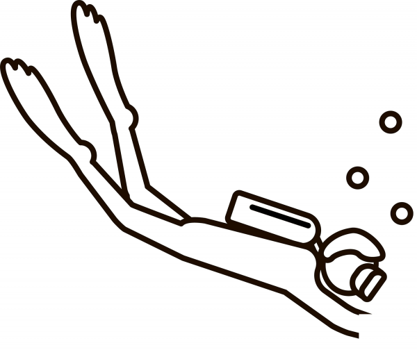 Diver coloring page image