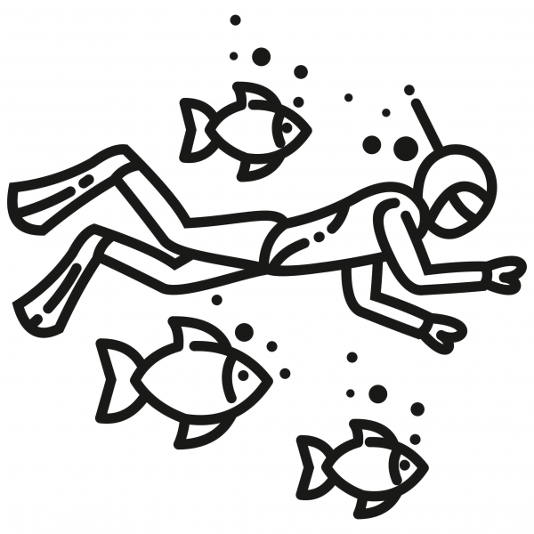 Diver coloring page image