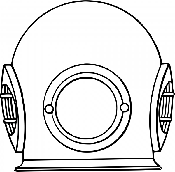 Divers Helmet coloring page image