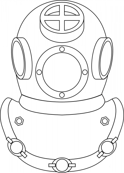 Diving Helmet coloring page image