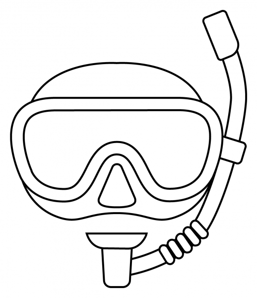 Diving Mask Emoji coloring page image