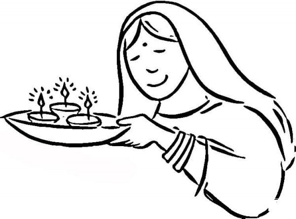 Diwali  coloring page image