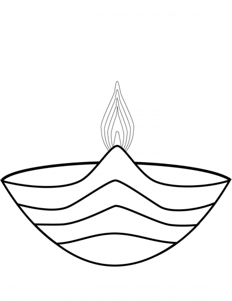 Diwali Lamp coloring page image