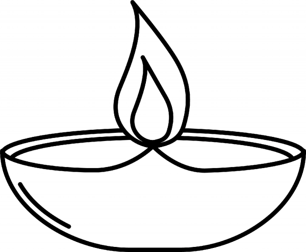 Diya Lamp coloring page image