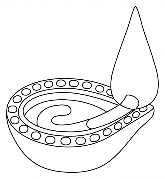 Diya Lamp Emoji coloring page image
