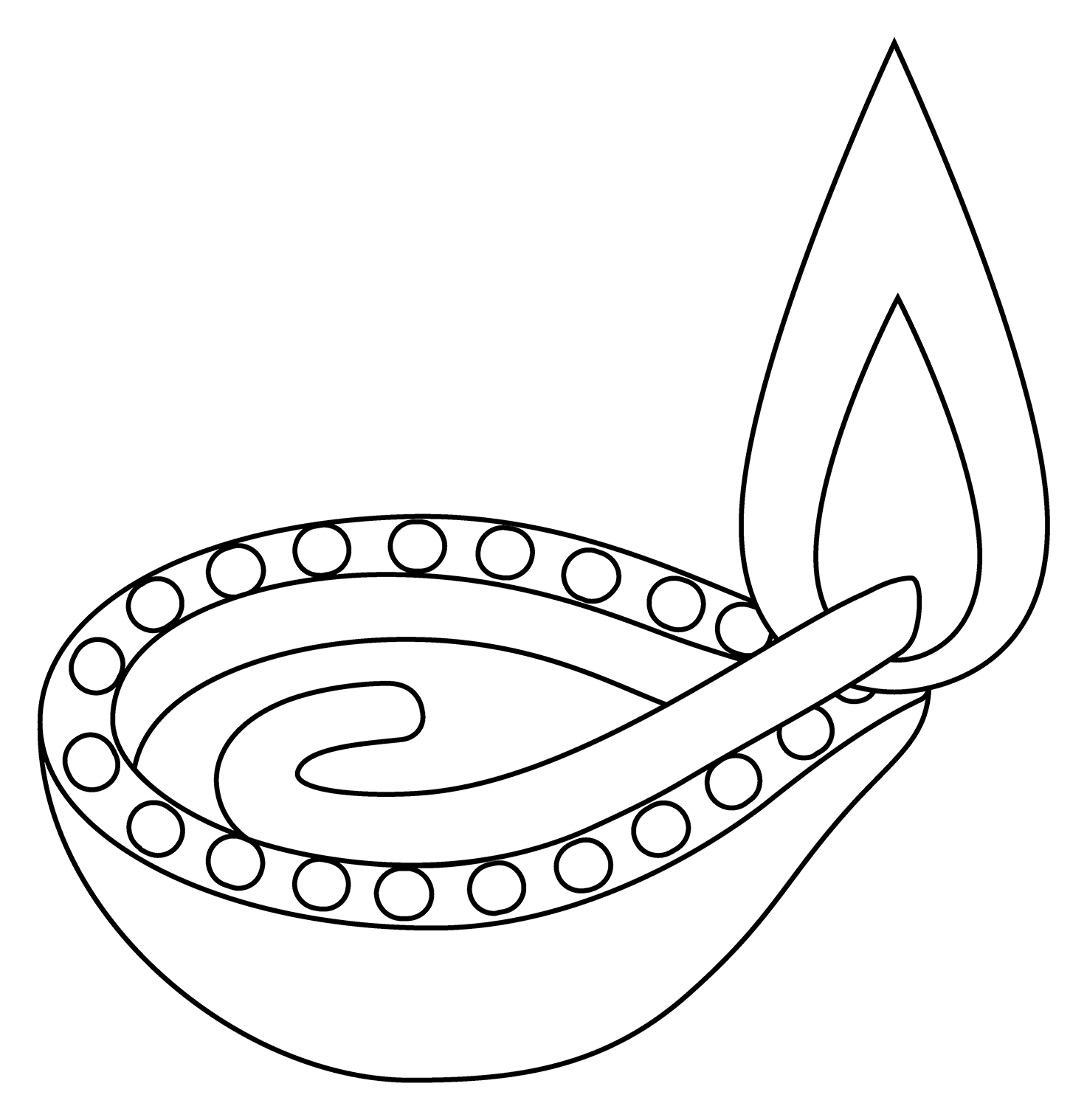 Diya Lamp Emoji coloring page - ColouringPages