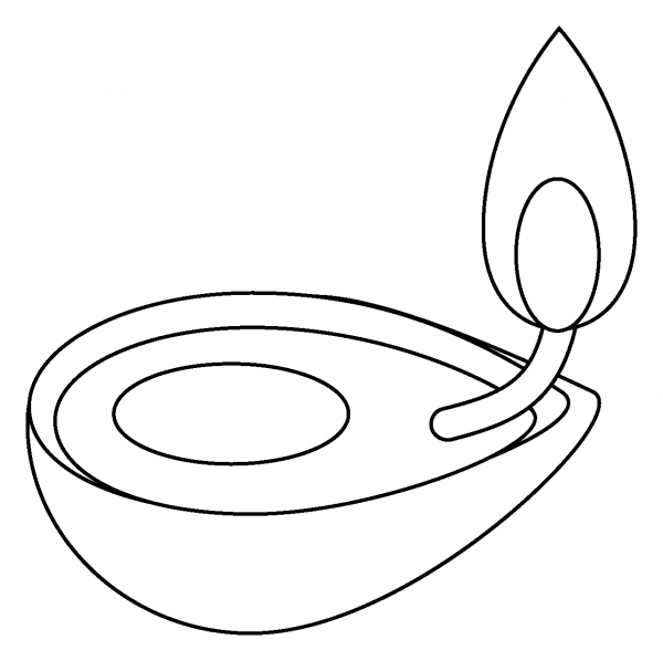 Diya Lamp Emoji coloring page image