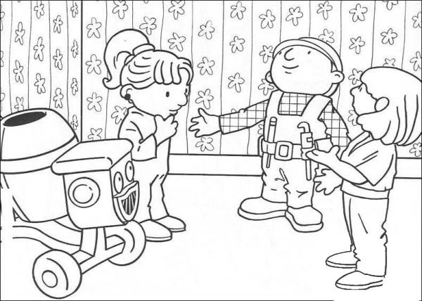 Dizzy, Wendy and Bob Meet Mrs. Barbara Bentley  coloring page image