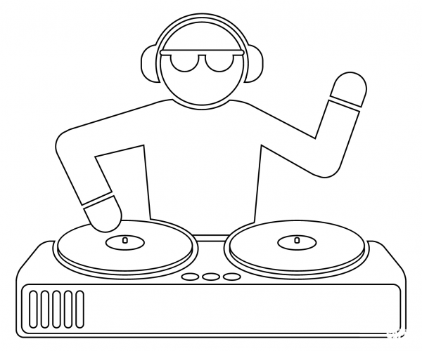 Dj coloring page image