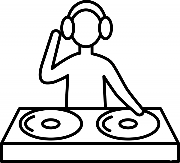 Dj coloring page image