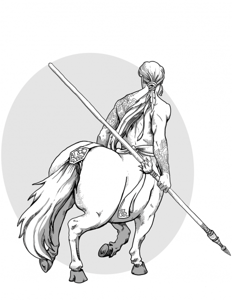 DND Centaur coloring page image