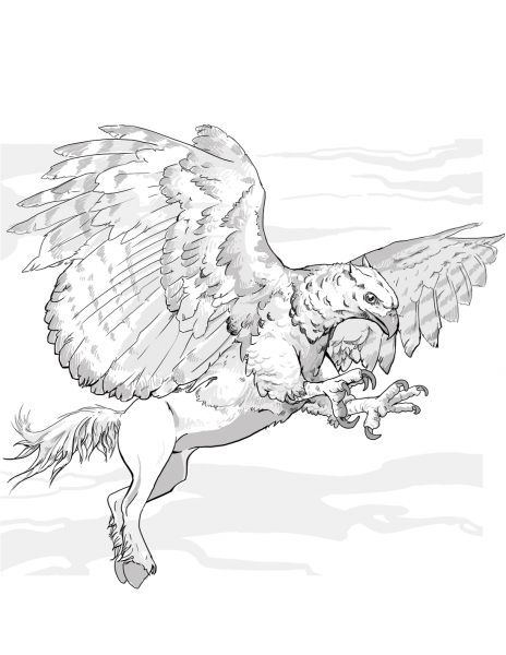 DND Hippogriff coloring page image