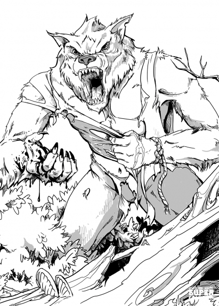 DND Lycanthrope coloring page image