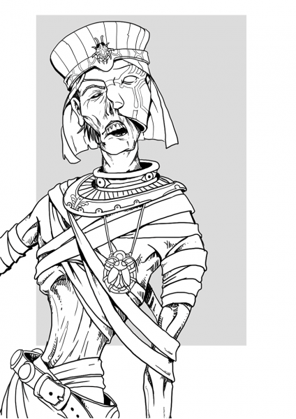 DND Mummy coloring page image