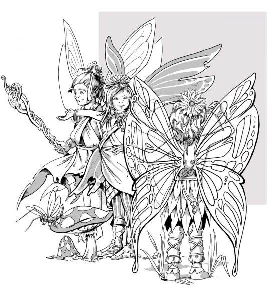 DnD Pixie coloring page image